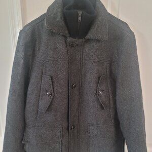 American Rag Black Sea Peacoat Wool Blend Utility Coat Size Small Brand New